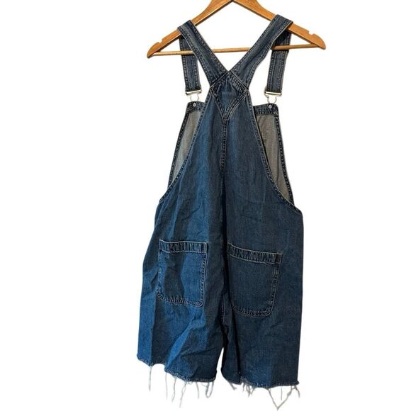 GAP DENIM 90’s Y2k Slouchy shorta medium wash overall shorts size Large denim ov - Picture 4 of 16